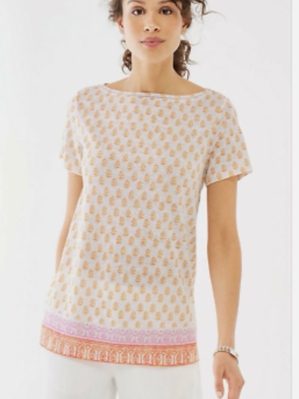 J.Jill Linen Short Sleeve Top Size Small